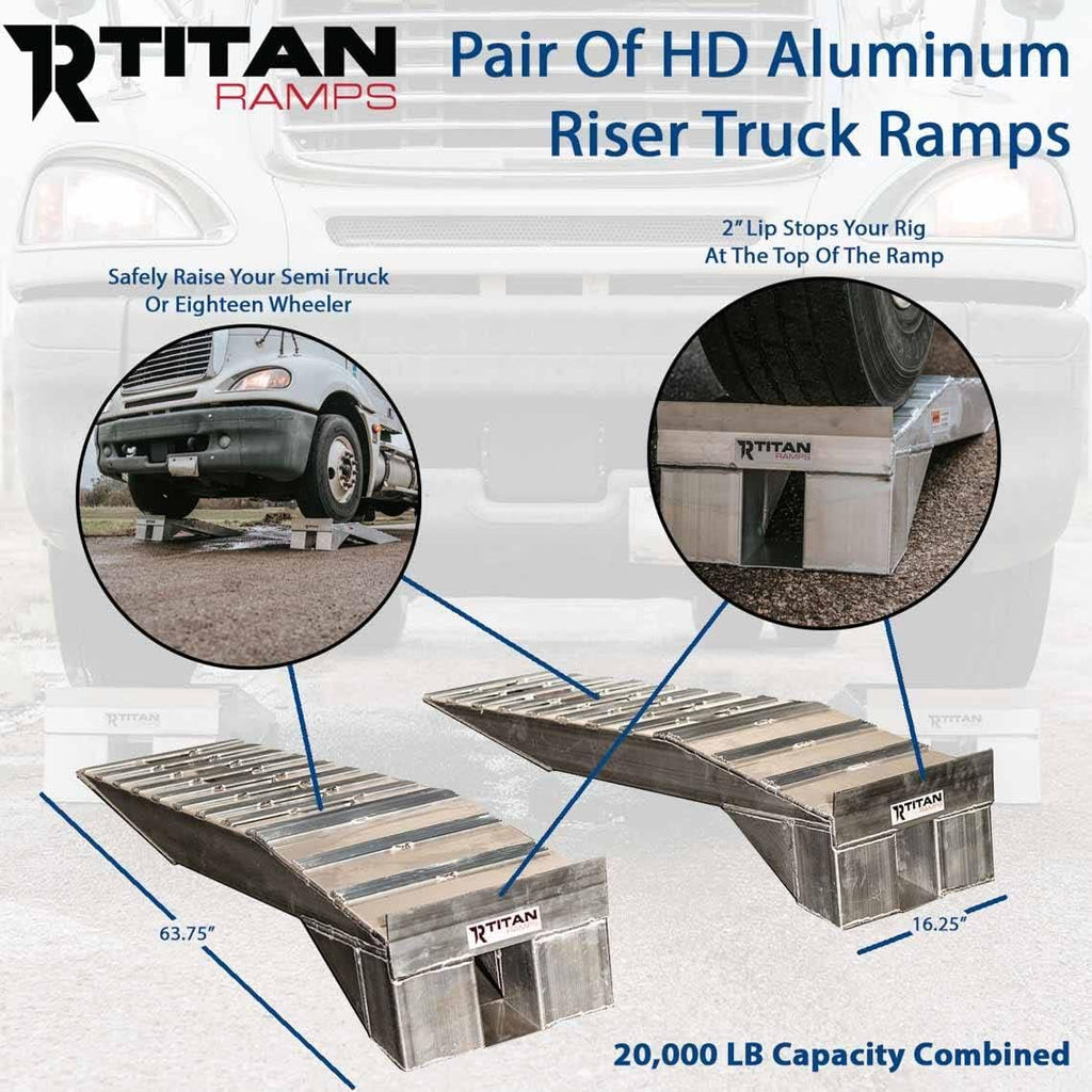 Heavy Duty Aluminum Semi Truck Riser Ramp 20,000 LB Capacity X80443