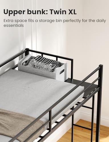Black Metal Triple Bunk Bed with Guardrails and Ladder K884