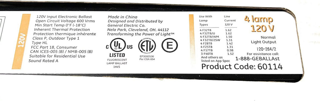 Electronic Ballast, 3 or 4 Lamp, Instant Start T8 I712