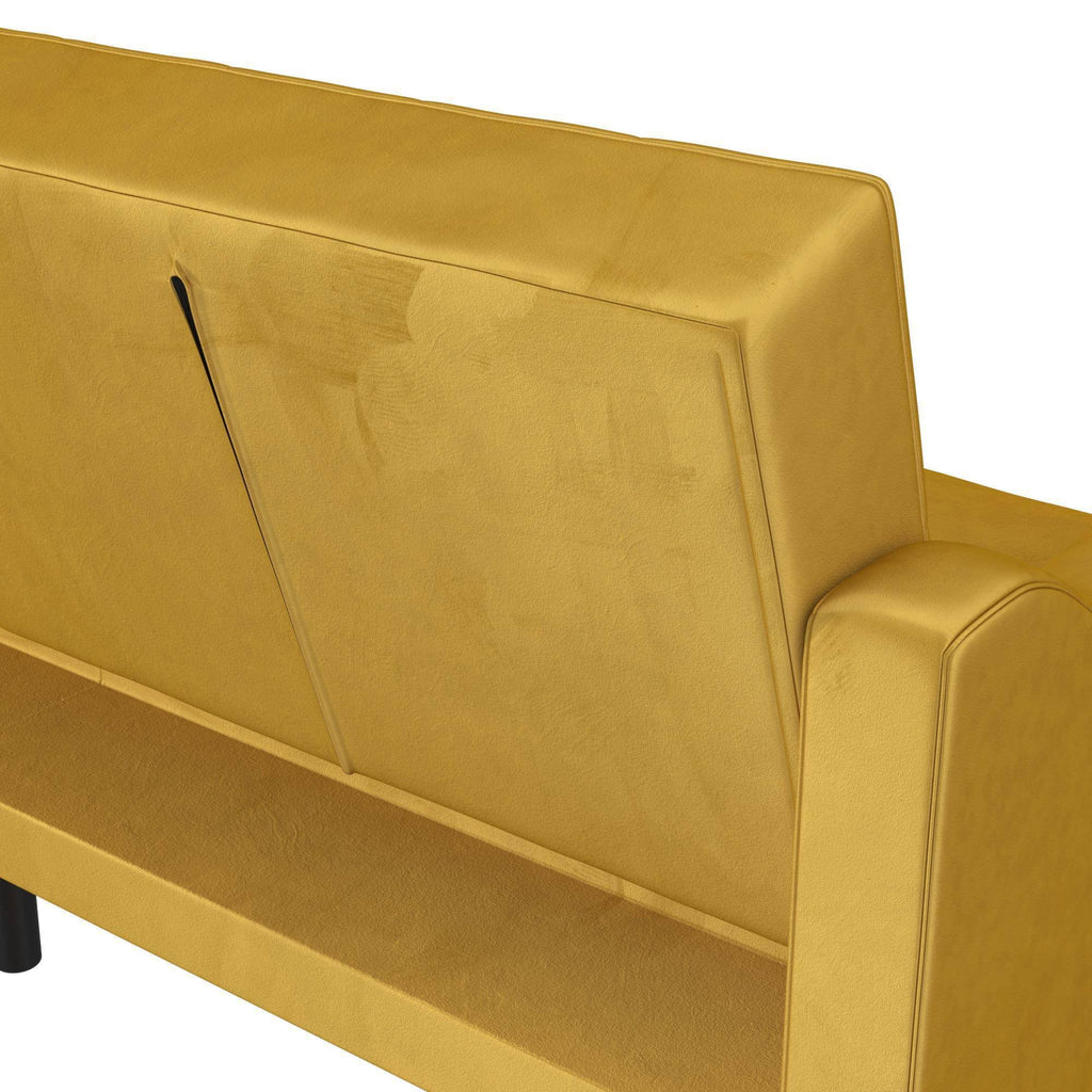 Mustard Coil Futon Convertible Sofa Bed W1095