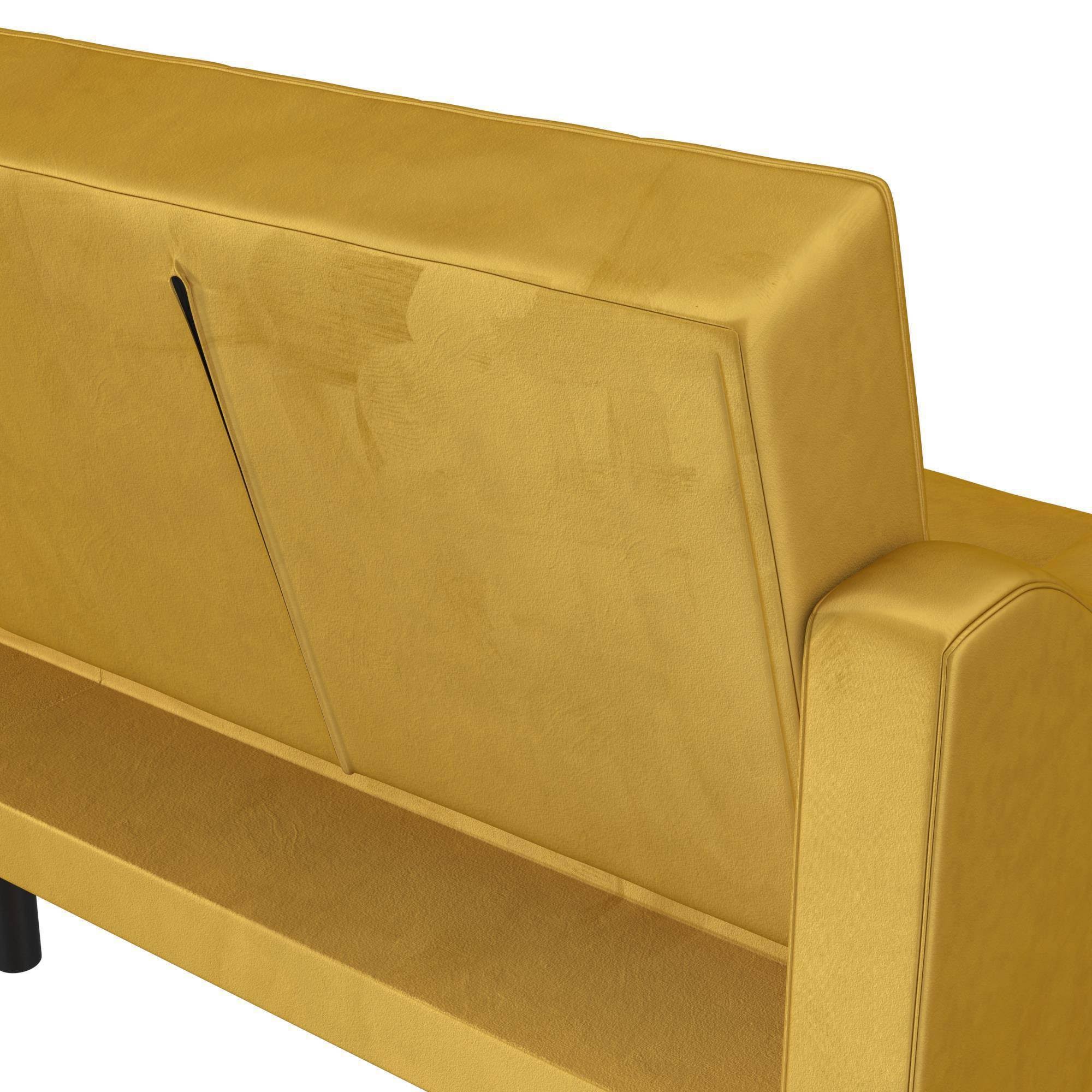 Mustard Coil Futon Convertible Sofa Bed W1095