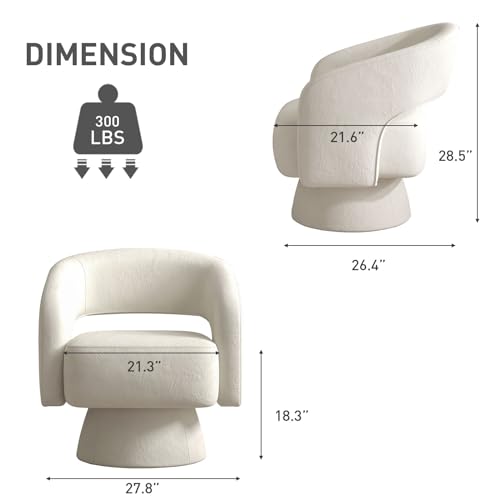 Beige Velvet Swivel Barrel Chair Set of 2 Y393