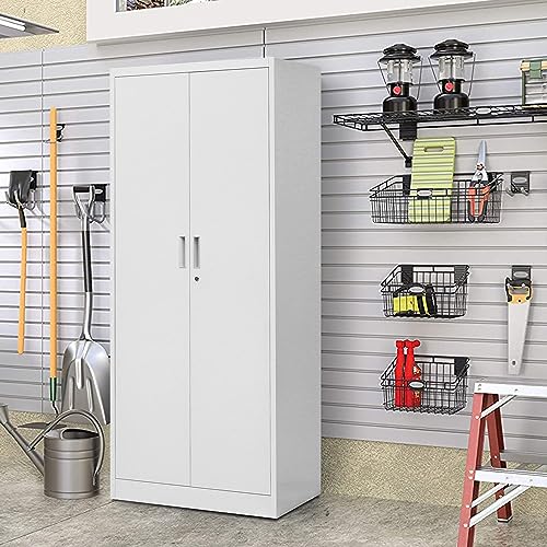 72" H x 36" W x 18" D White Steel Locking Storage Cabinet with Adjustable Shelves K11850