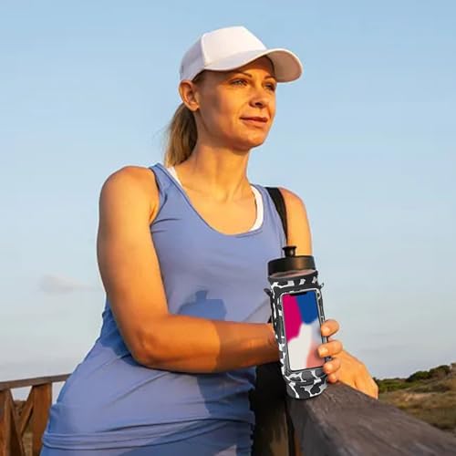Neoprene Water Bottle Carrier Sling Bag with Strap and Phone Pocket D83470