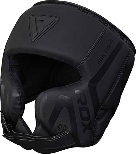 Black Maya Hide Leather Boxing Headgear Q304