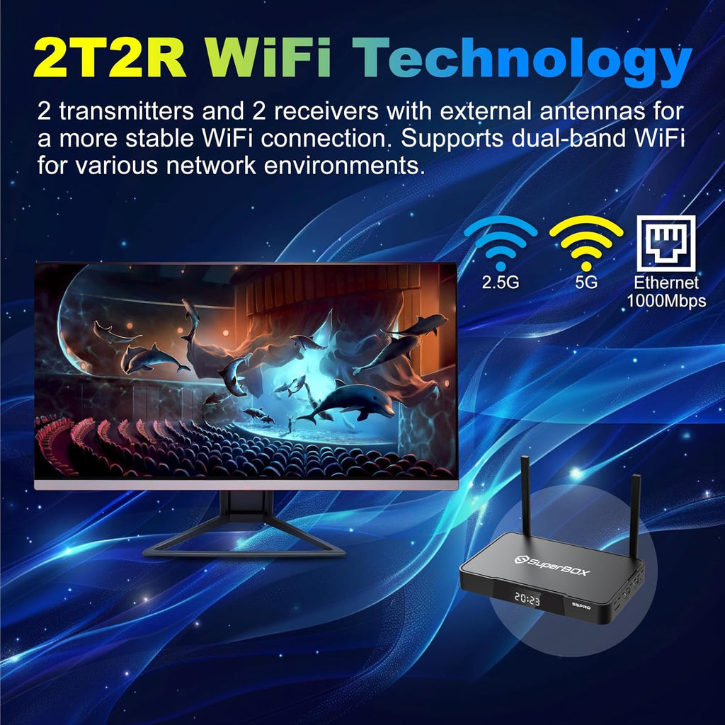 TV Box with 4GB RAM + 32GB ROM, Dual Band Wifi, Voice Remote D5830