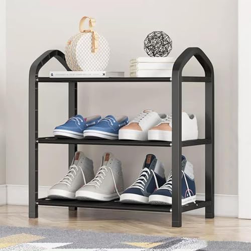 3 Tier Stainless Steel Shoe Rack (black) M166