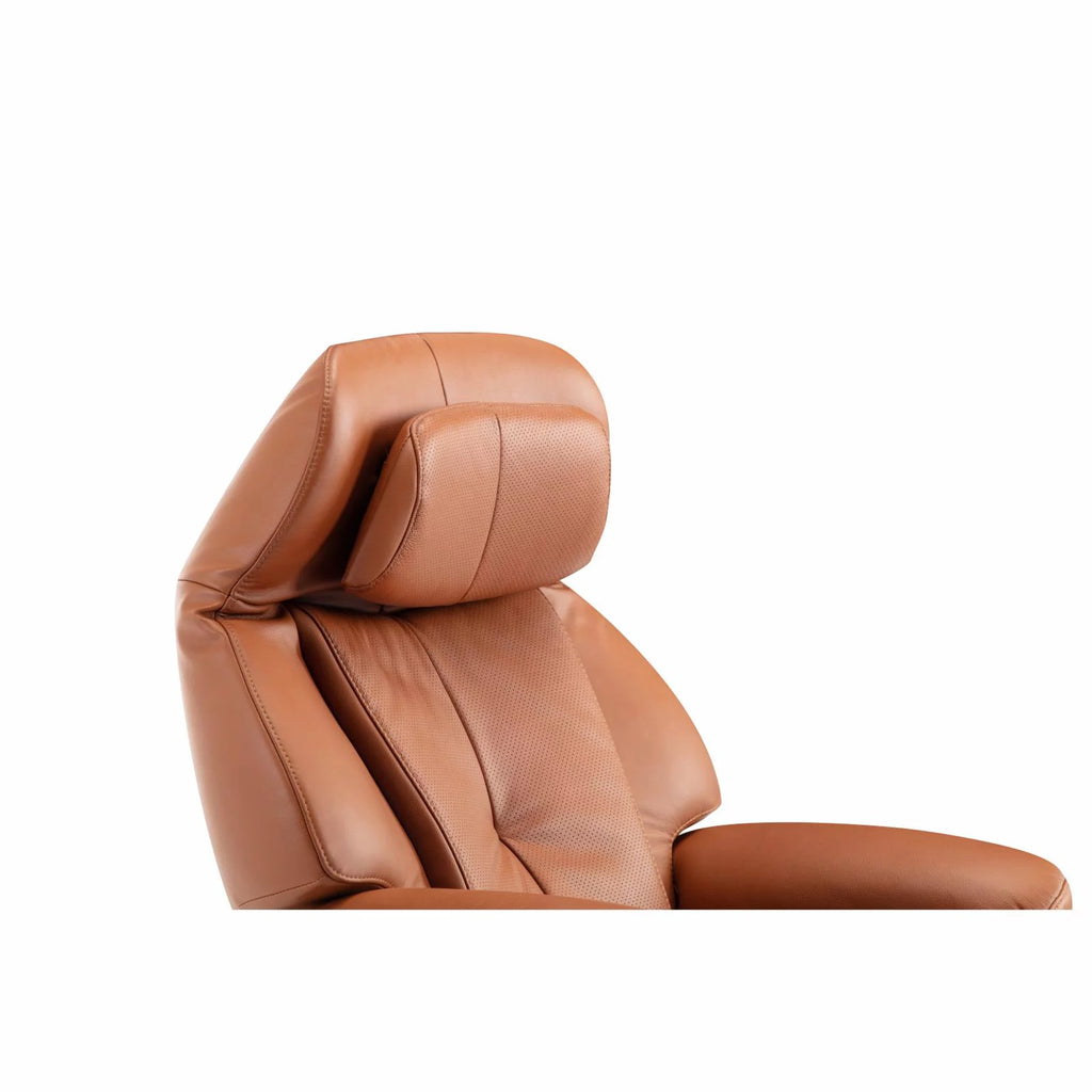 Leather Pedestal Recliner with Ottoman D810576