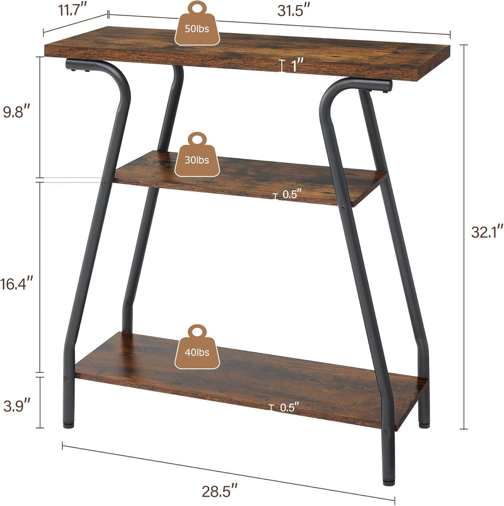 Narrow Console Table with Storage Shelves U71399