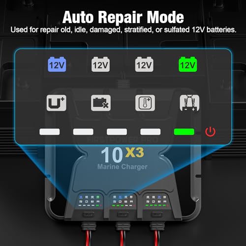 30A 12V Waterproof Onboard Battery Charger for SLA/AGM, Lithium, Calcium & Deep-Cycle Battery L644278