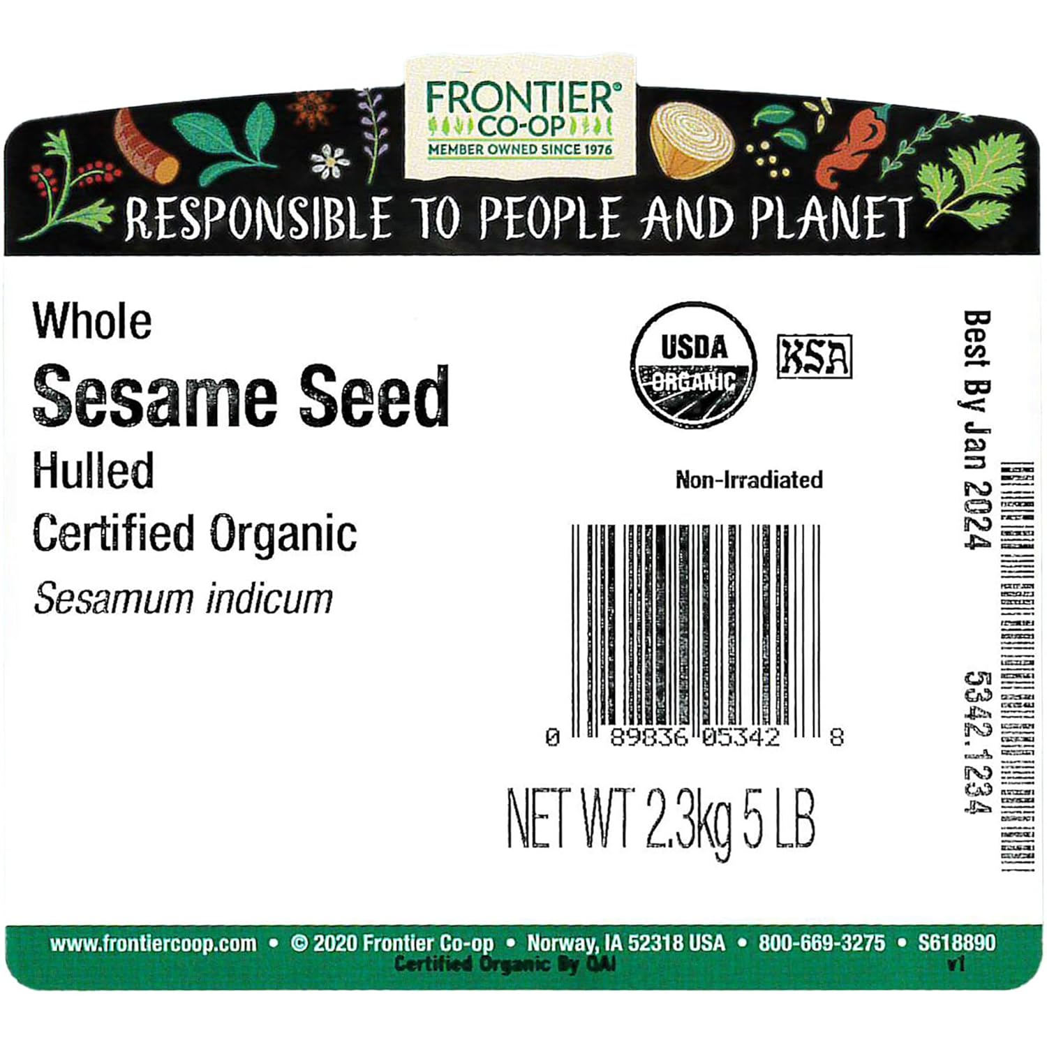 Organic Hulled Whole Sesame Seed 1lb C774060