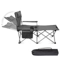 Folding Reclining Camping Chair with Footrest Cup Holder I5856