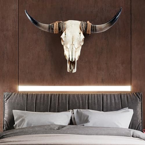 Black Longhorn Cow Skull Wall Decor, 31 x 24 x 7 inch Q687346