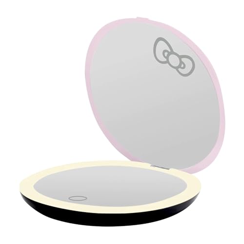 White Compact Mirror with Light F24486