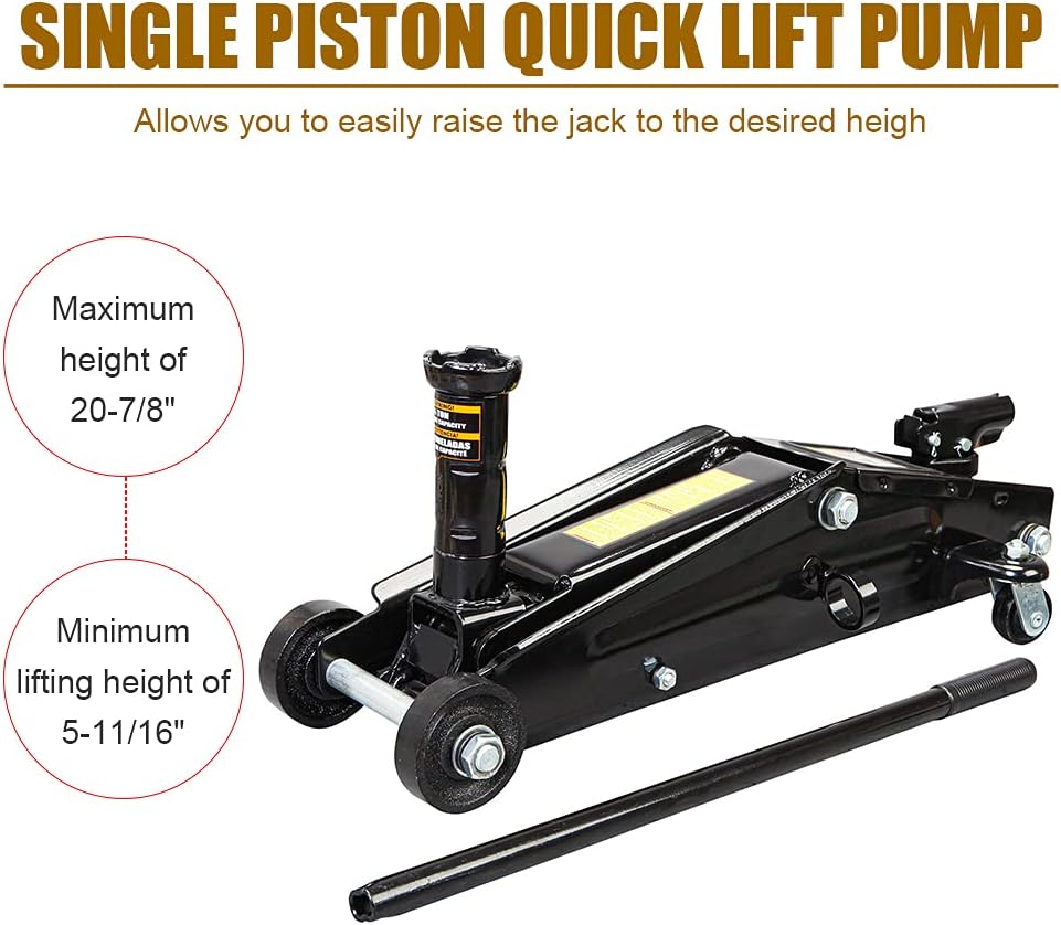 Black Jack Hydraulic Trolley Service/Floor Jack, 3 Ton (6,000 lb) Capacity D494164