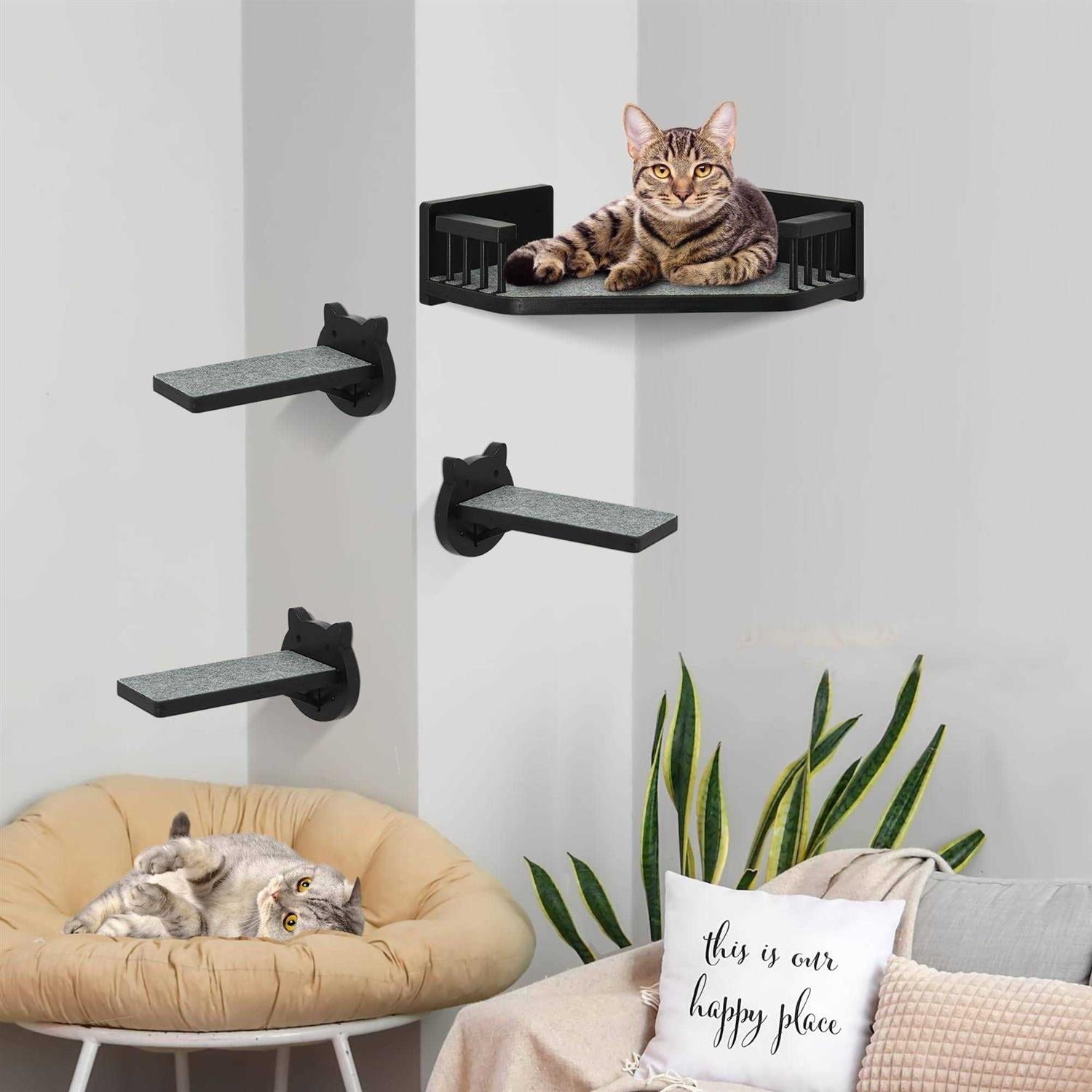 Cat Wall Shelves with 3 Steps J606513