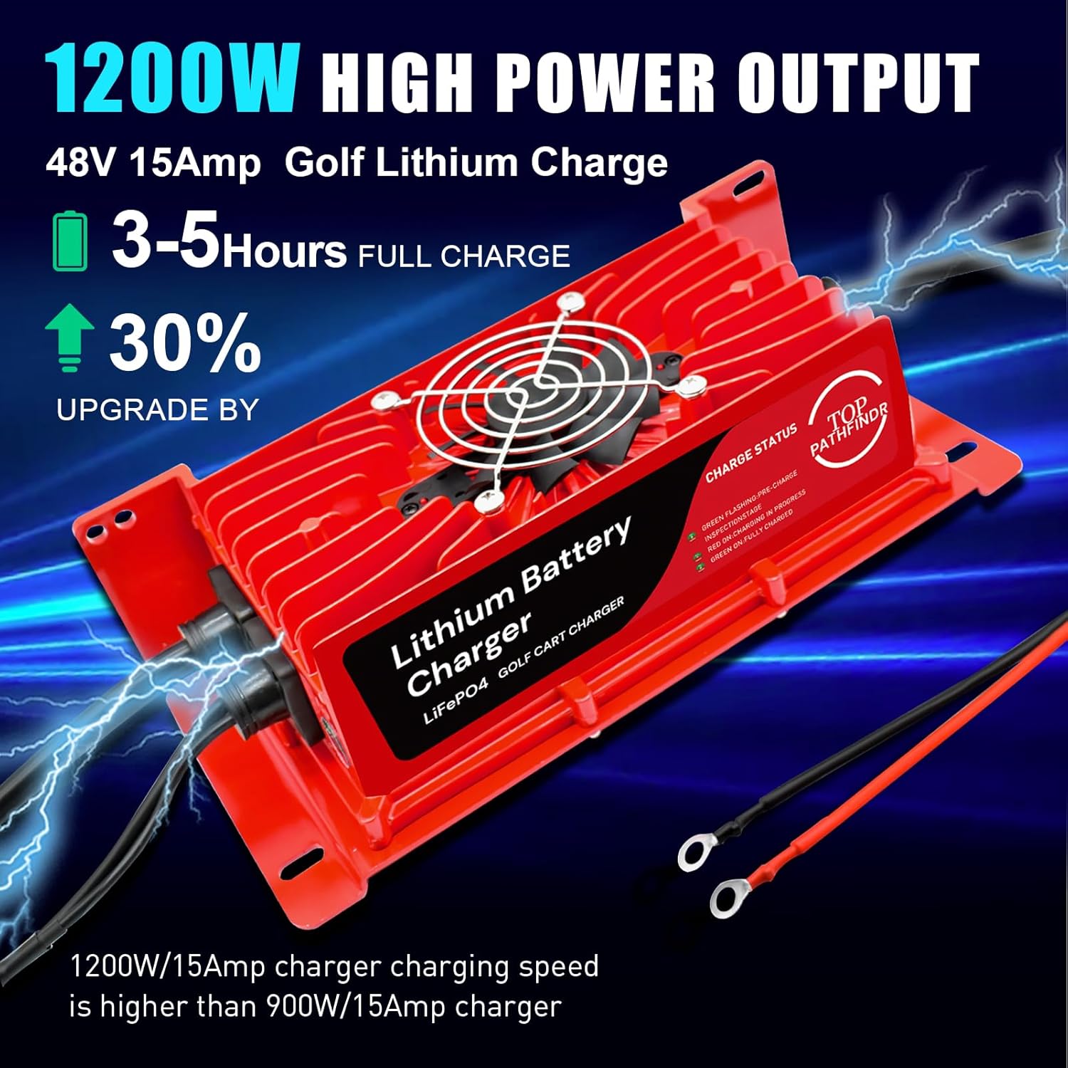 1200W 48V 15 Amp Lithium Golf Cart Battery Charger T325