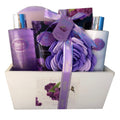 Lavender Bath and Body Set with Shower Gel, Body Lotion, Hand Lotion, Bath Salt, Flower Sponge and EVA Sponge C415