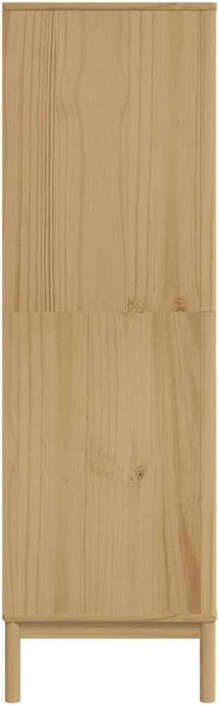 Solid Pine Wood Wax Brown Wardrobe M4373