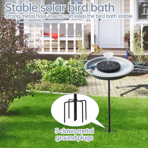 Solar Powered Bird Bath with Fountains Z35666