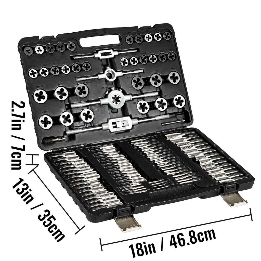 110 Pcs Metric Tap and Die Set M2-M18 Tungsten Steel Titanium with Storage Case L535007