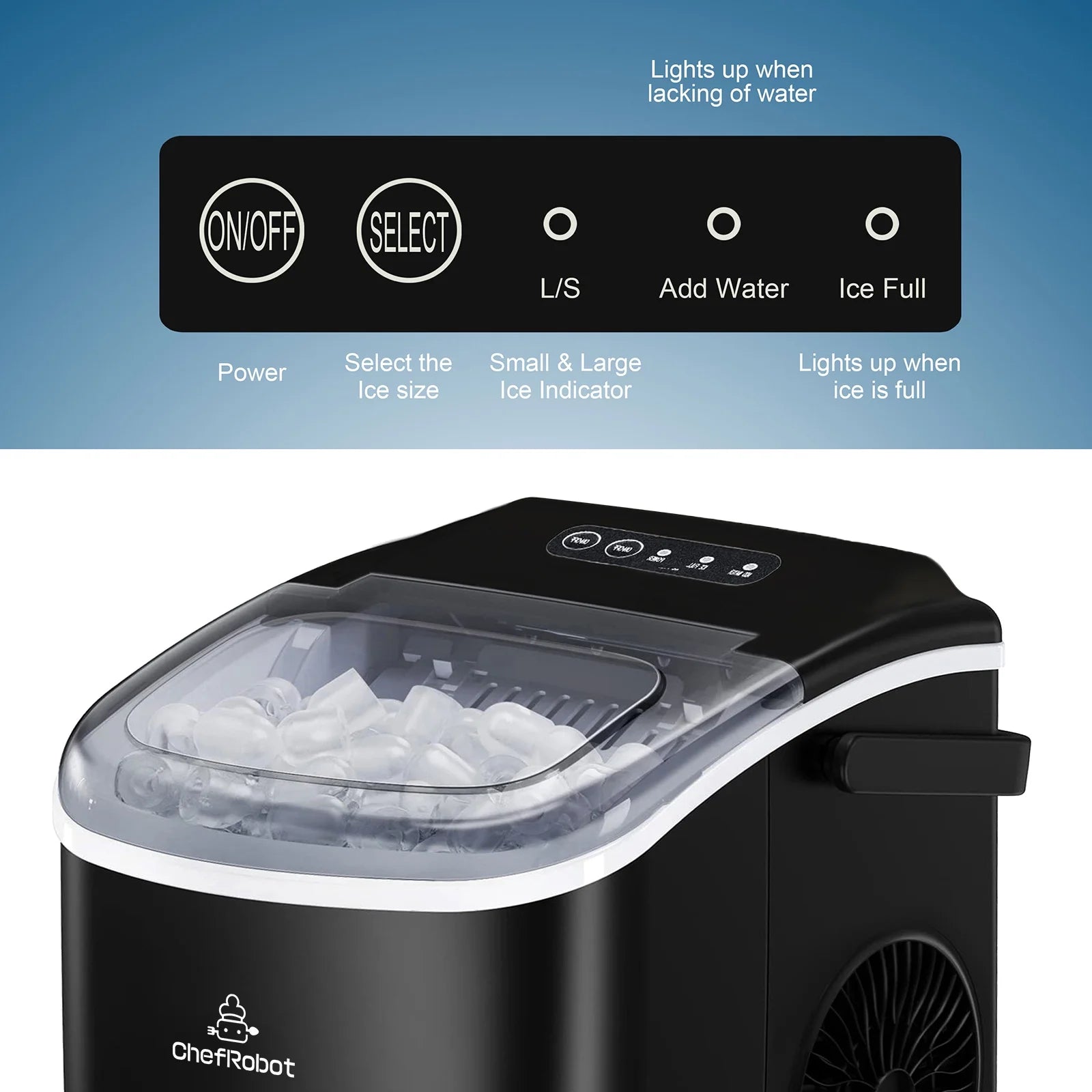 Black Self-Cleaning Ice Maker F961479