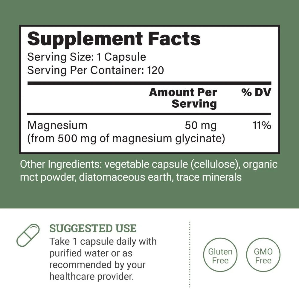 Magnesium Glycinate 500 mg - 120 Capsules S67618