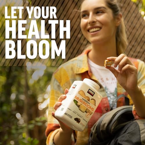 Mushroom Supplement with Lions Mane, Turkey Tail, & Cordyceps, 90 Vegetable Capsules W313371