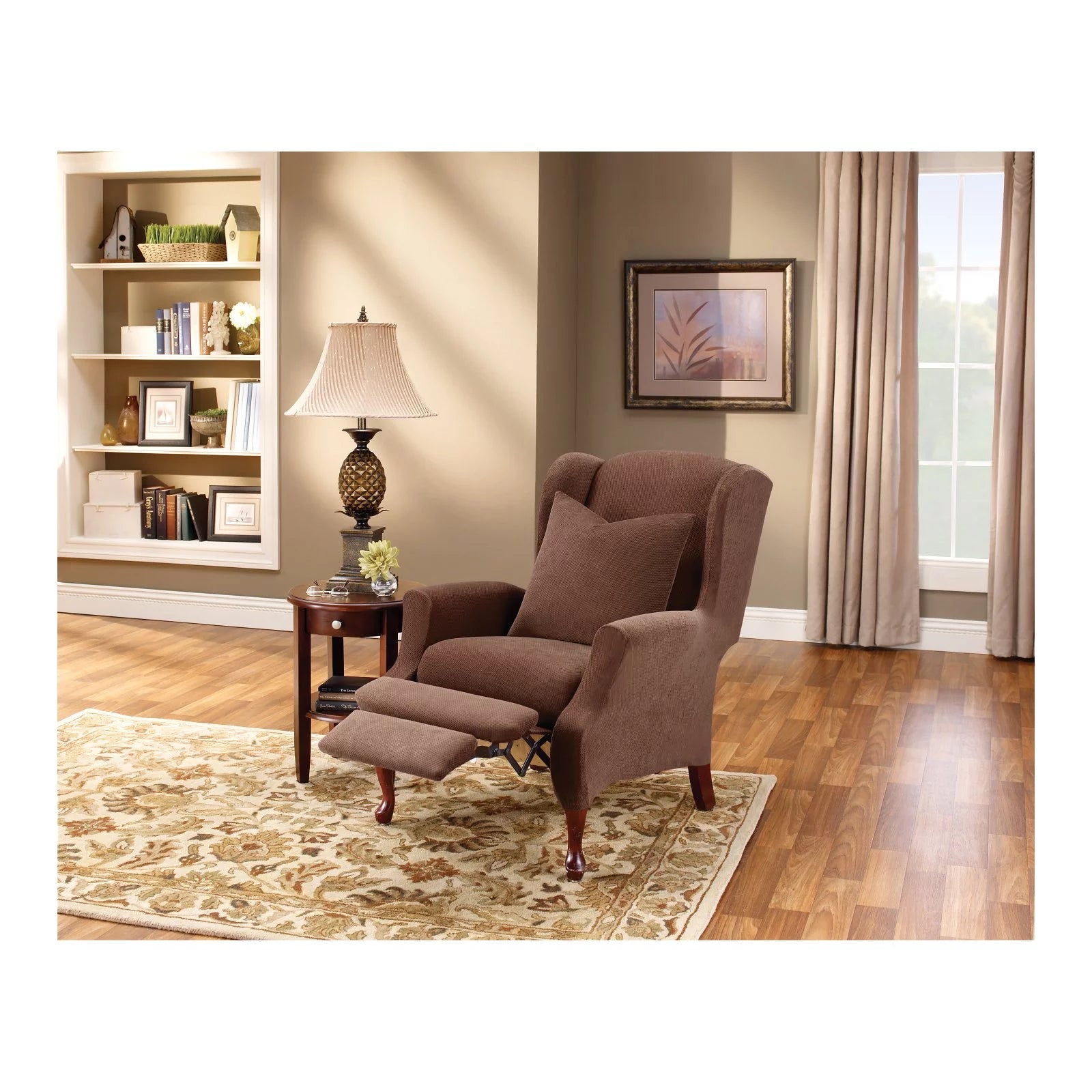 Stretch Pique Wing Chair Recliner Slipcover V640930