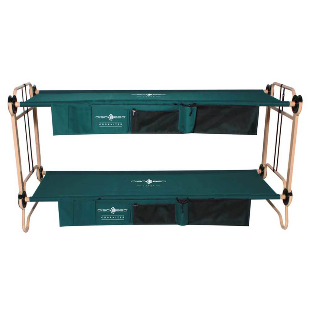 Large Green Double Cot with Storage Organizers R54039