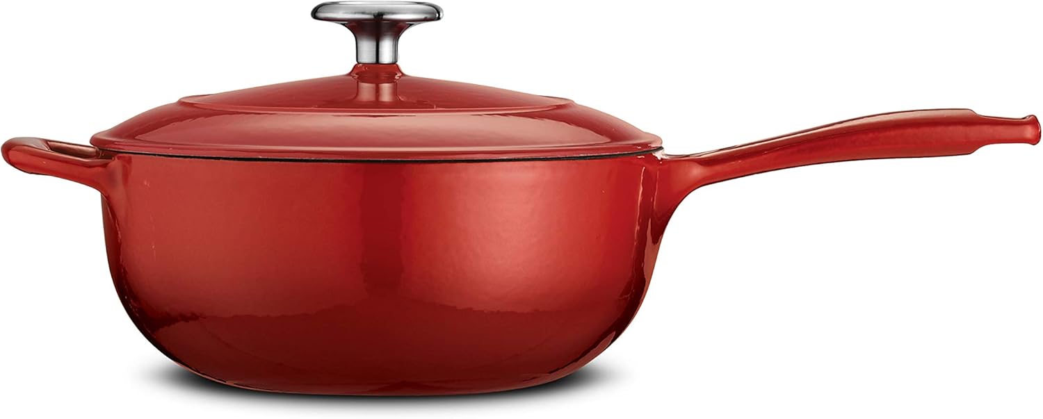 Enameled Cast Iron 3-Quart Saucier Gradated Red M9260