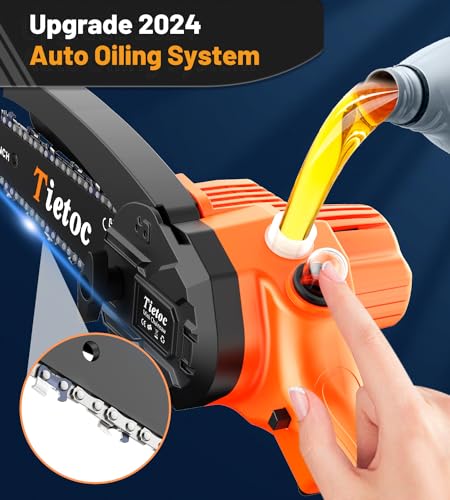 Mini Chainsaw 6 Inch Cordless 2Pcs 21V Batteries Portable Electric Chain Saw W1938