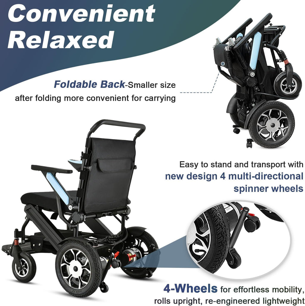 Lightweight Foldable All Terrain Motorized Wheelchair with 20AH Removable Battery C181