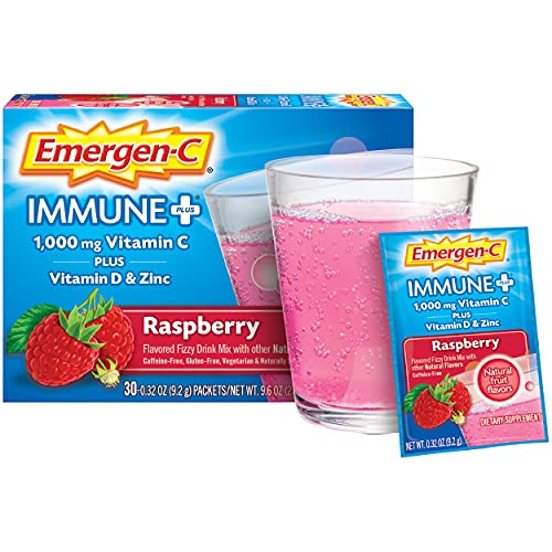 Raspberry Flavor Vitamin C Powder with Vitamin D, Zinc, Antioxidants and Electrolytes - 30 Count F981