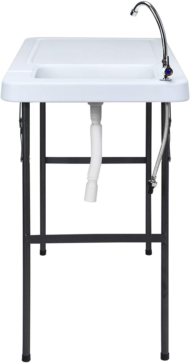 Folding Fish Cleaning Table with Sink and Faucet S63870