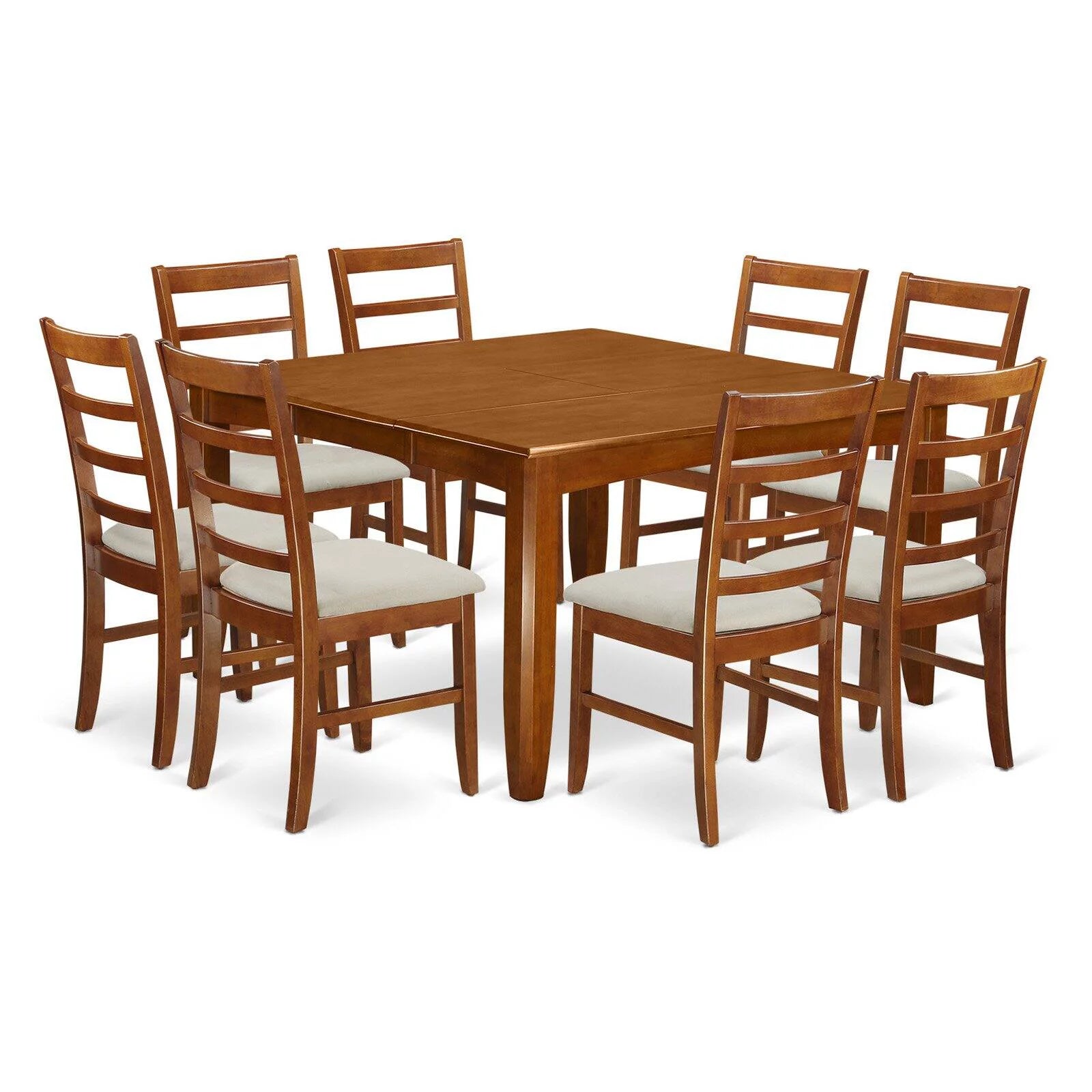 9 Pc Square Dining Table with Leaf and 8 Dining Chairs R998