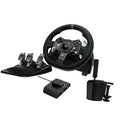 Black Leather Steering Wheel with Floor Pedals H4508