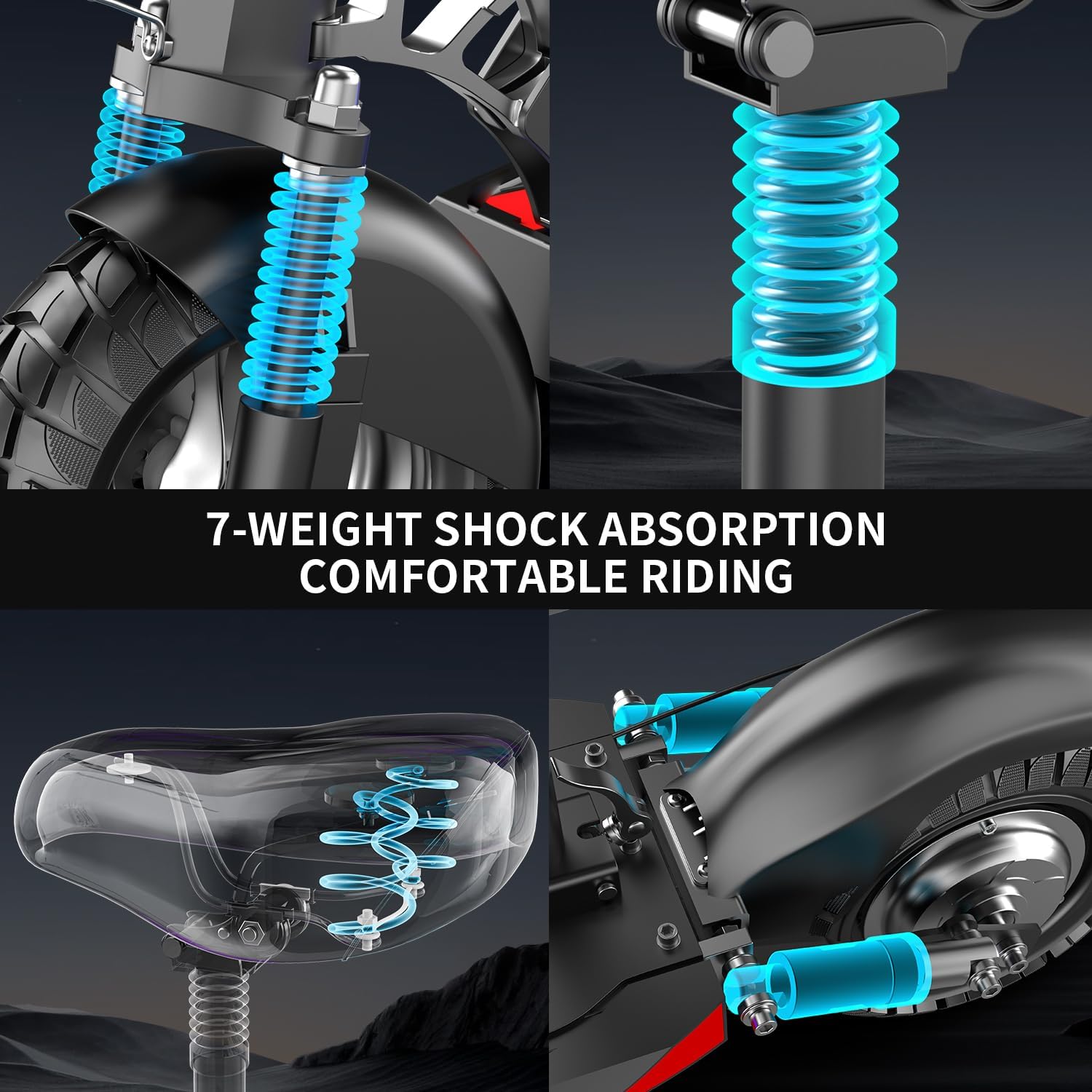800W Motor 27MPH 35 Miles Range 48V 13AH Li-on Foldable Electric Scooter with Seat V24986