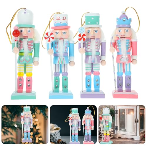 4pcs Pink Wooden Nutcracker Ornaments Y16099
