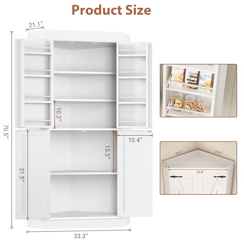 White 4 Door Tall Storage Cabinet G296
