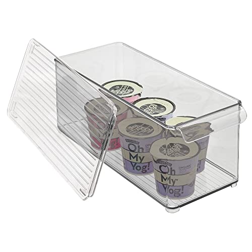 Clear Plastic 2 Pack Food Storage Container Bin with Lid M709