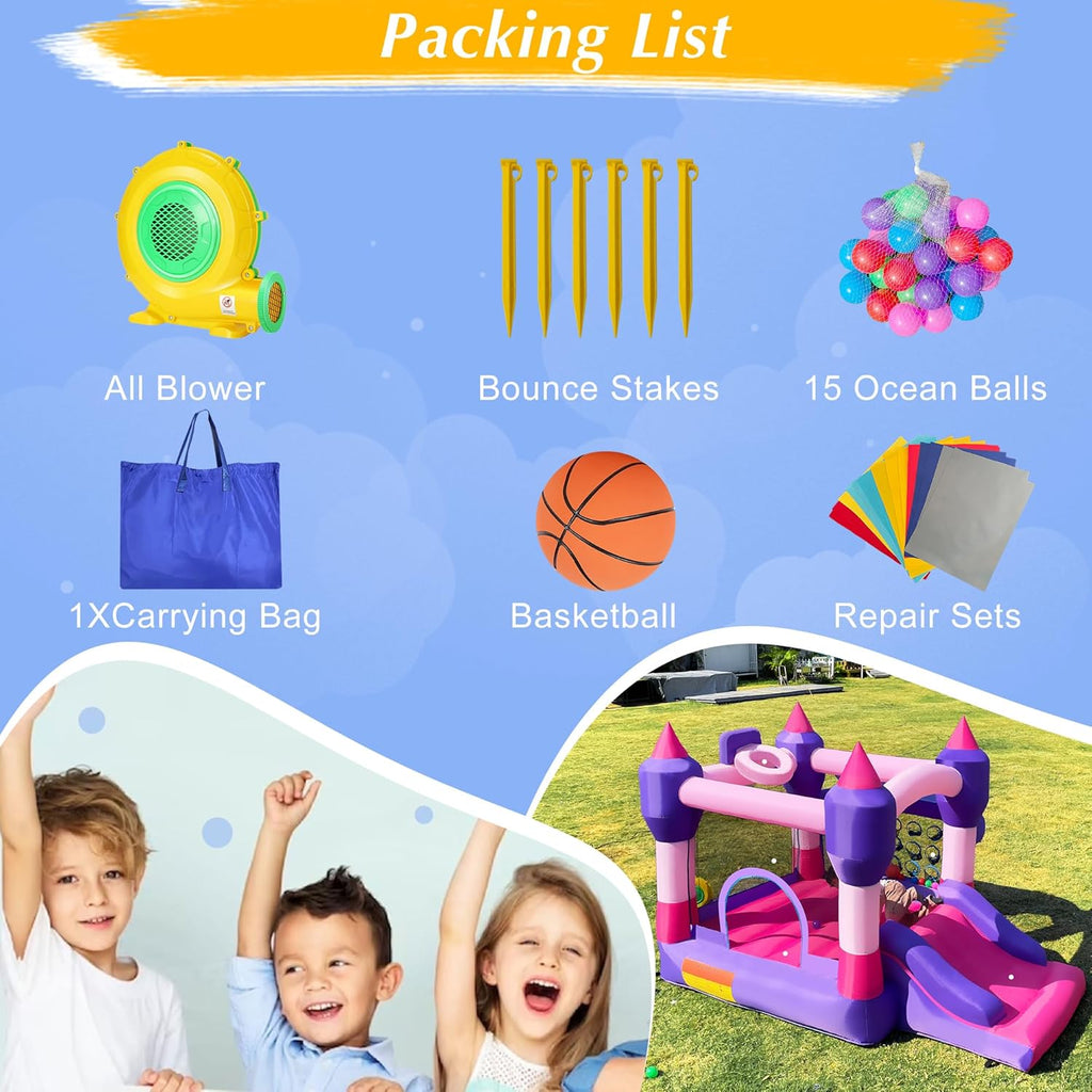 Inflatable Bounce House with Slide J643