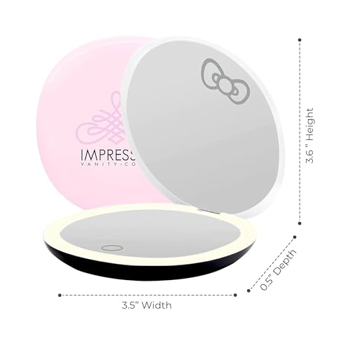 White Compact Mirror with Light F24486