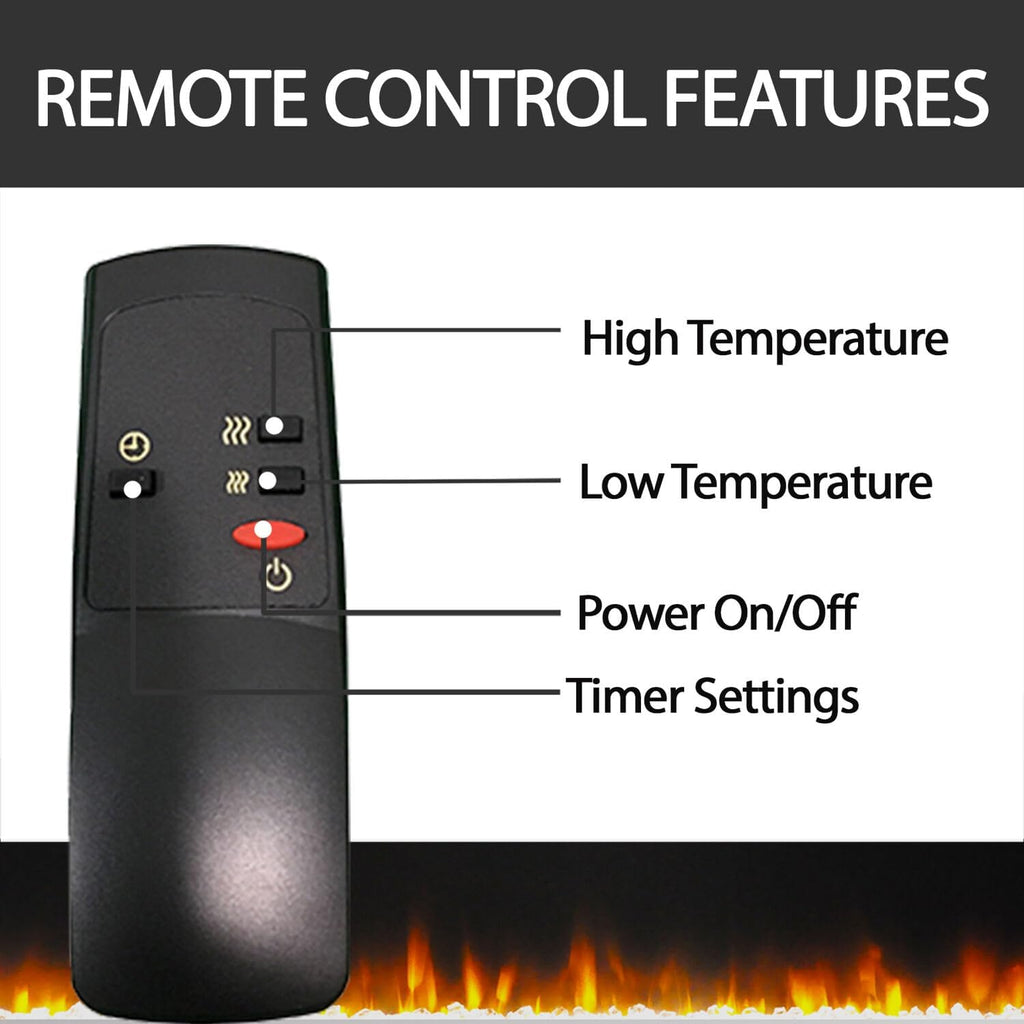 Black Steel Freestanding Electric Fireplace Q4934