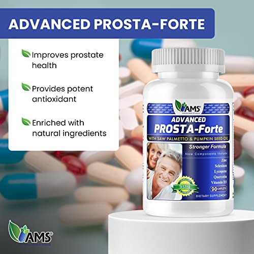 Prosta-Forte 90 Caplets Prostate Supplement with Saw Palmetto Extract, Vitamin D3, Zinc, and Pumpkin Seed Oil G652453
