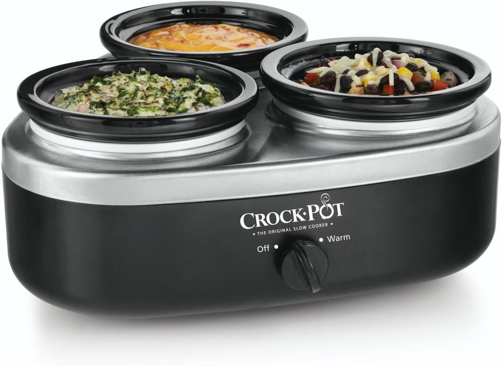 16-Ounce Silver and Black Slow Cooker Q85012