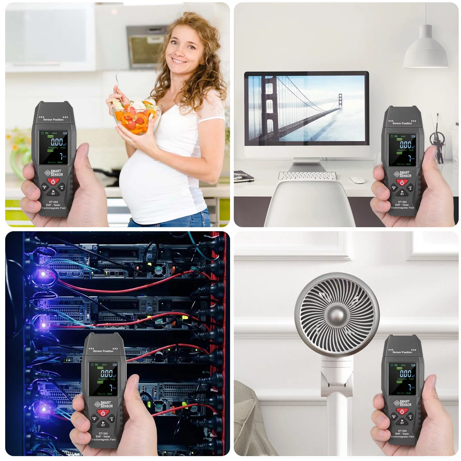 EMF Meter Handheld Digital LCD Electromagnetic Field Radiation Tester P461367