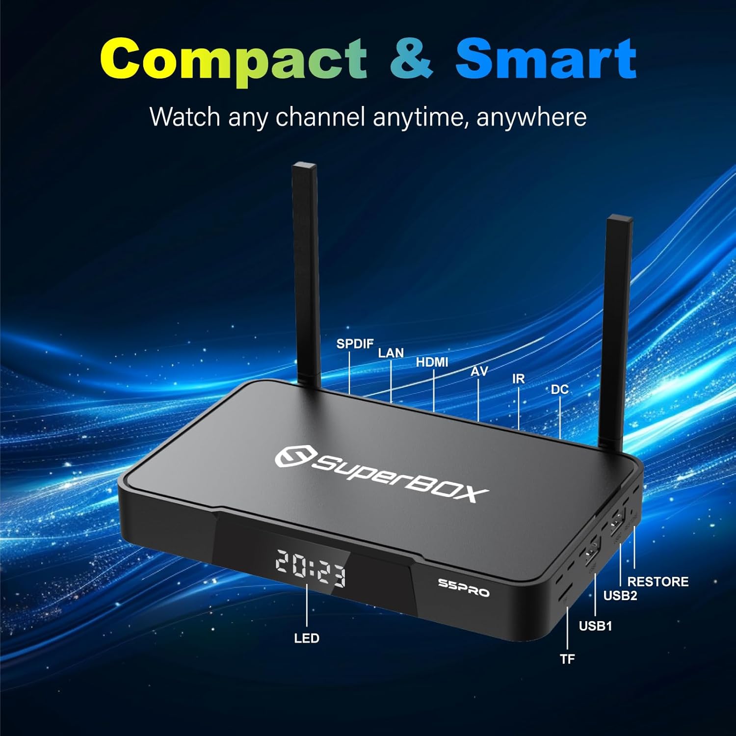 TV Box with 4GB RAM + 32GB ROM, Dual Band Wifi, Voice Remote D5830