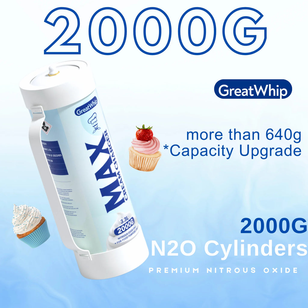 3.3L/2000g Tank Whipped Cream Chargers (2 Cylinders) Y4990