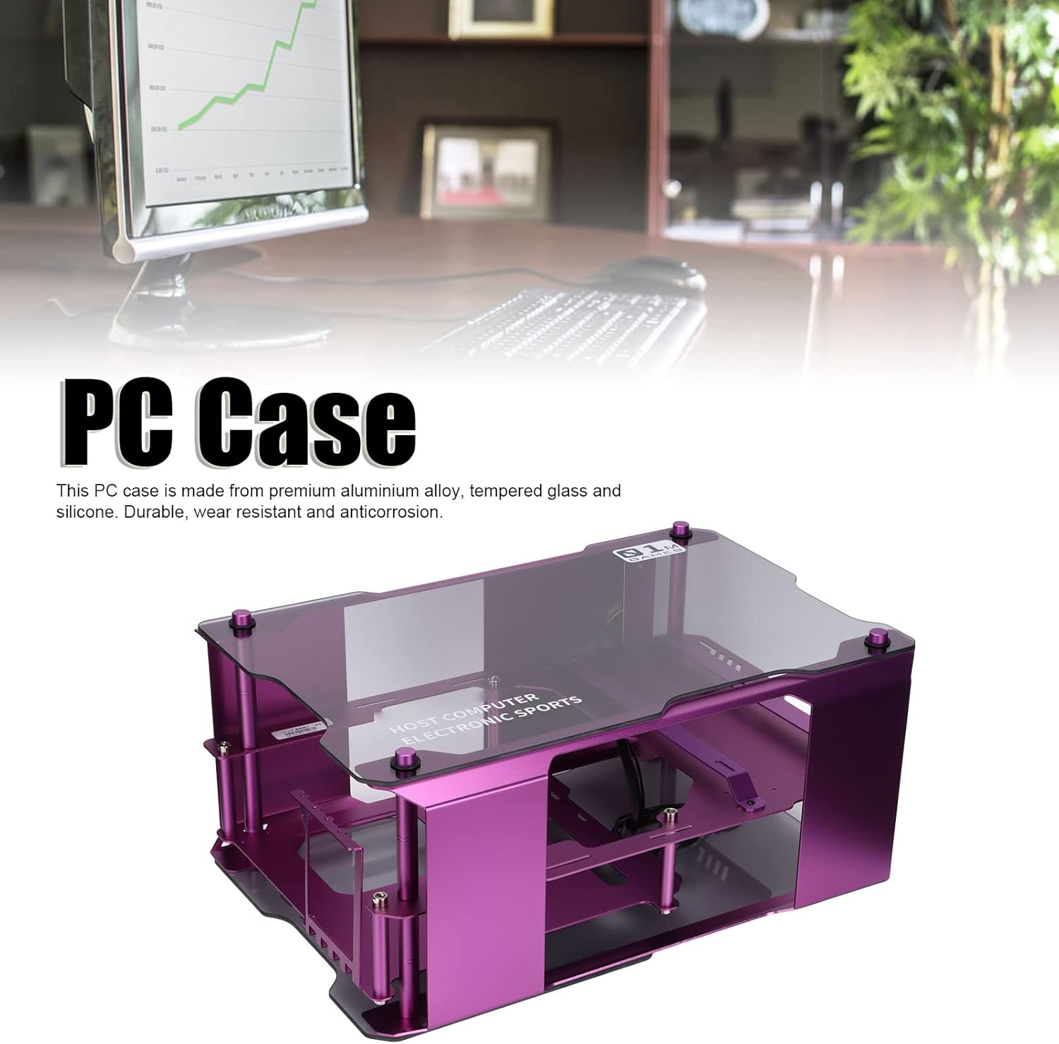 Mid-Tower ATX PC Gaming Case with Tempered Glass Panels R42411